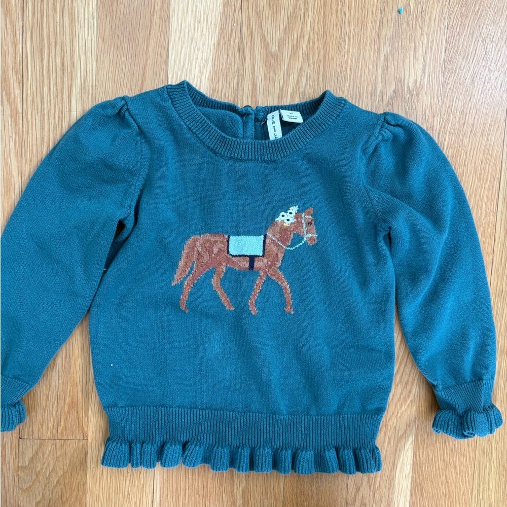 Janie and Jack Sweater with Horse Motif